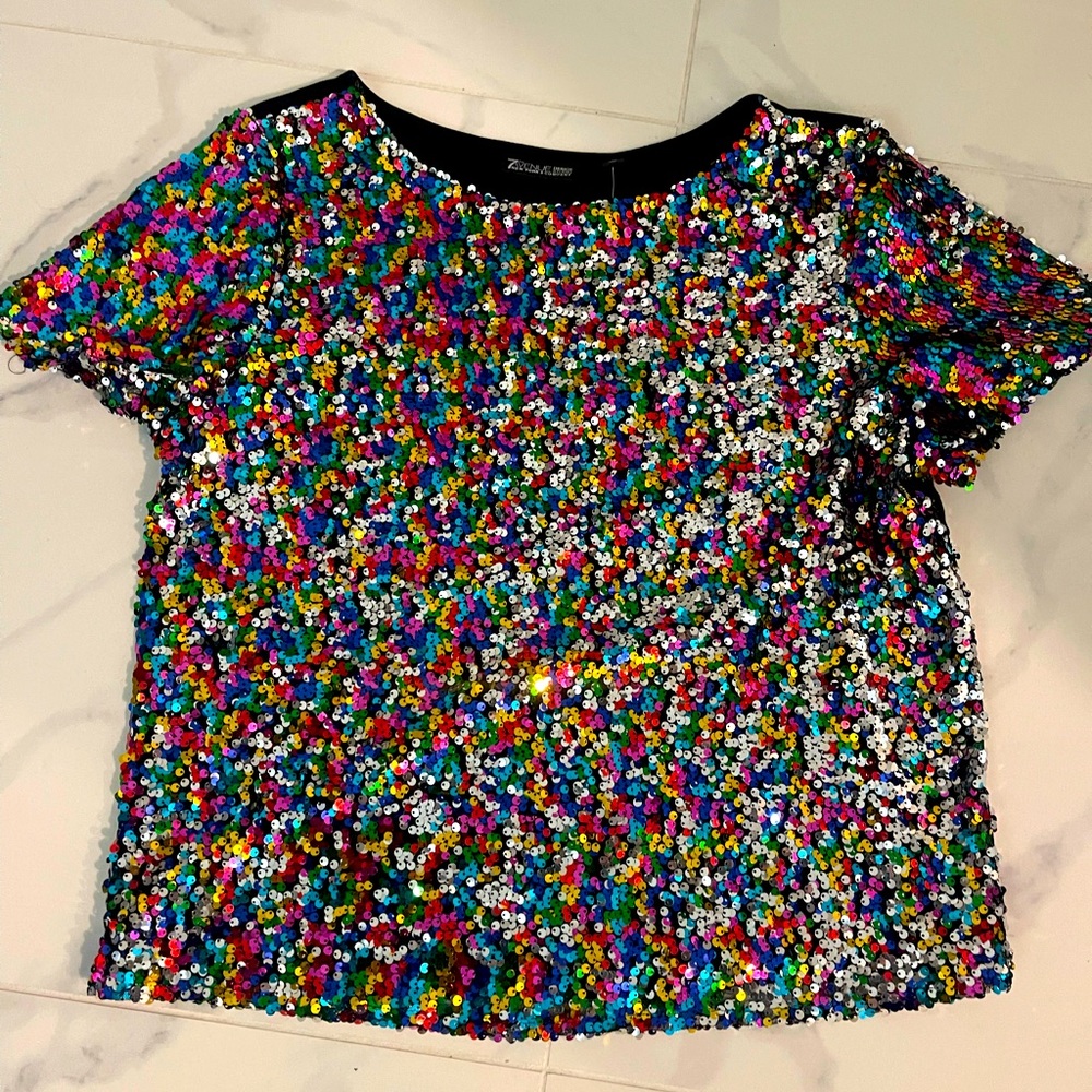 Multi Colored Sequenced Top